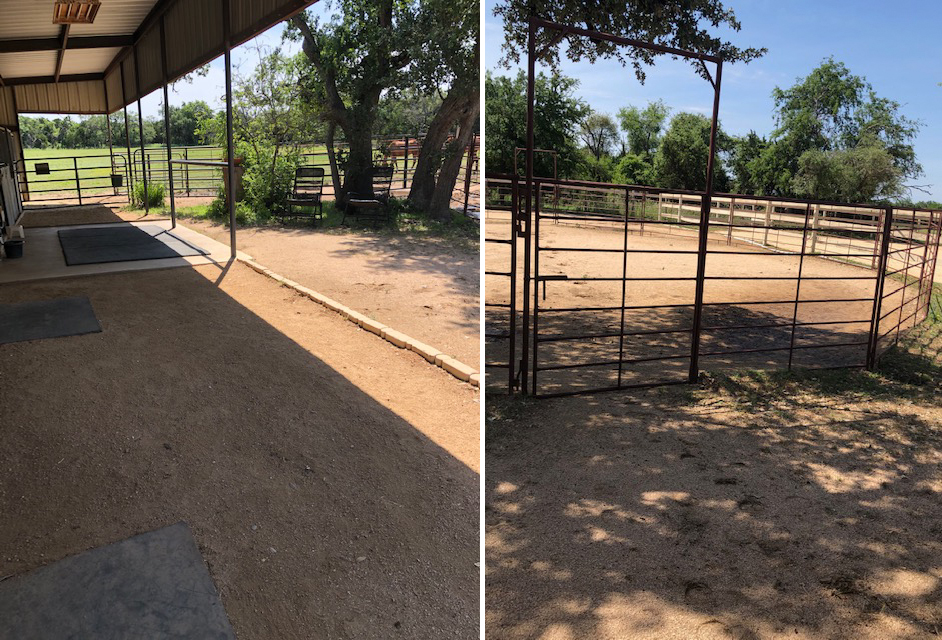 horse arena and barn